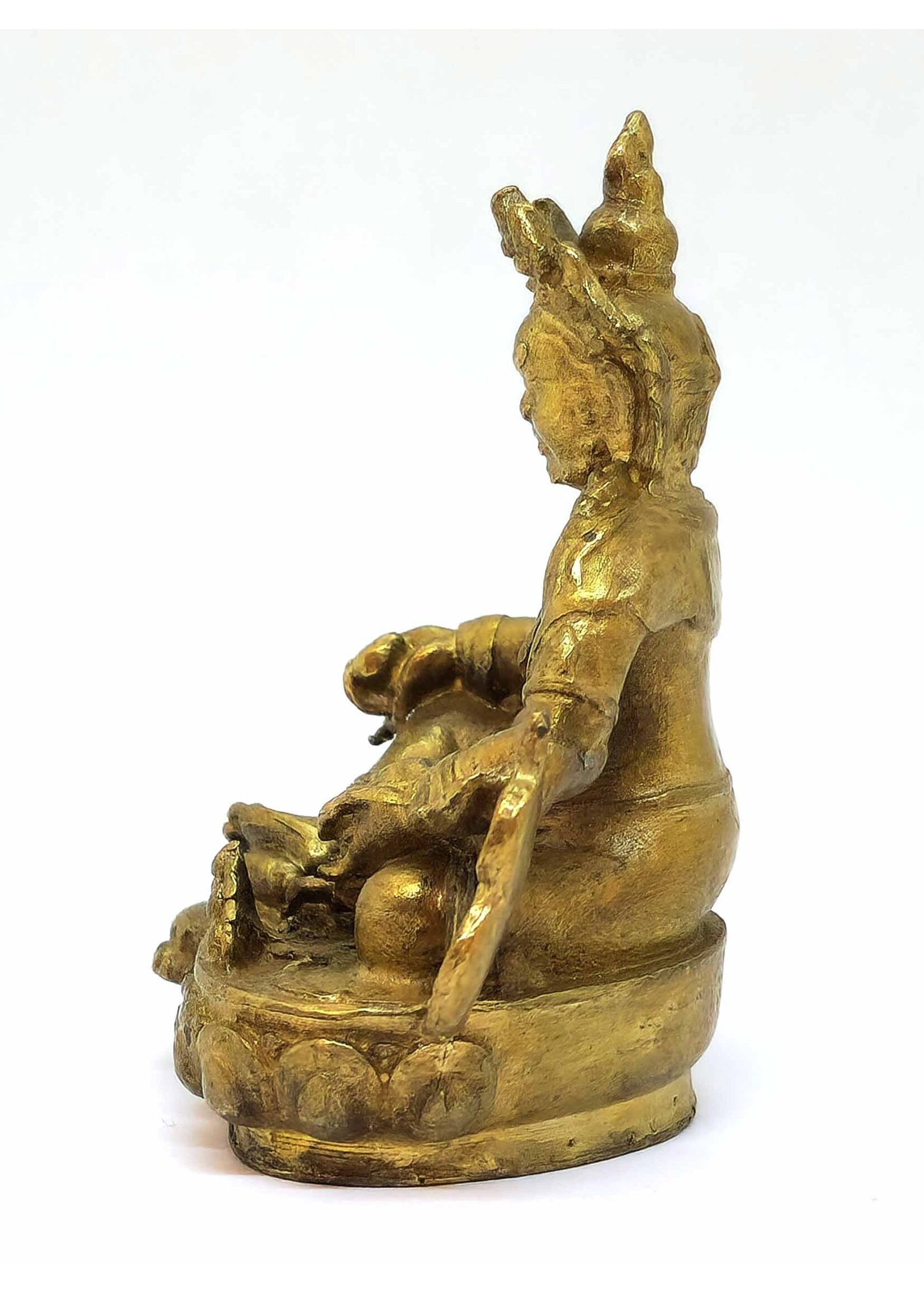 Petite statue tibétaine de Zambala en cuivre, Symbole de prospérité, de protection et d’abondance spirituelle, 5,5cm