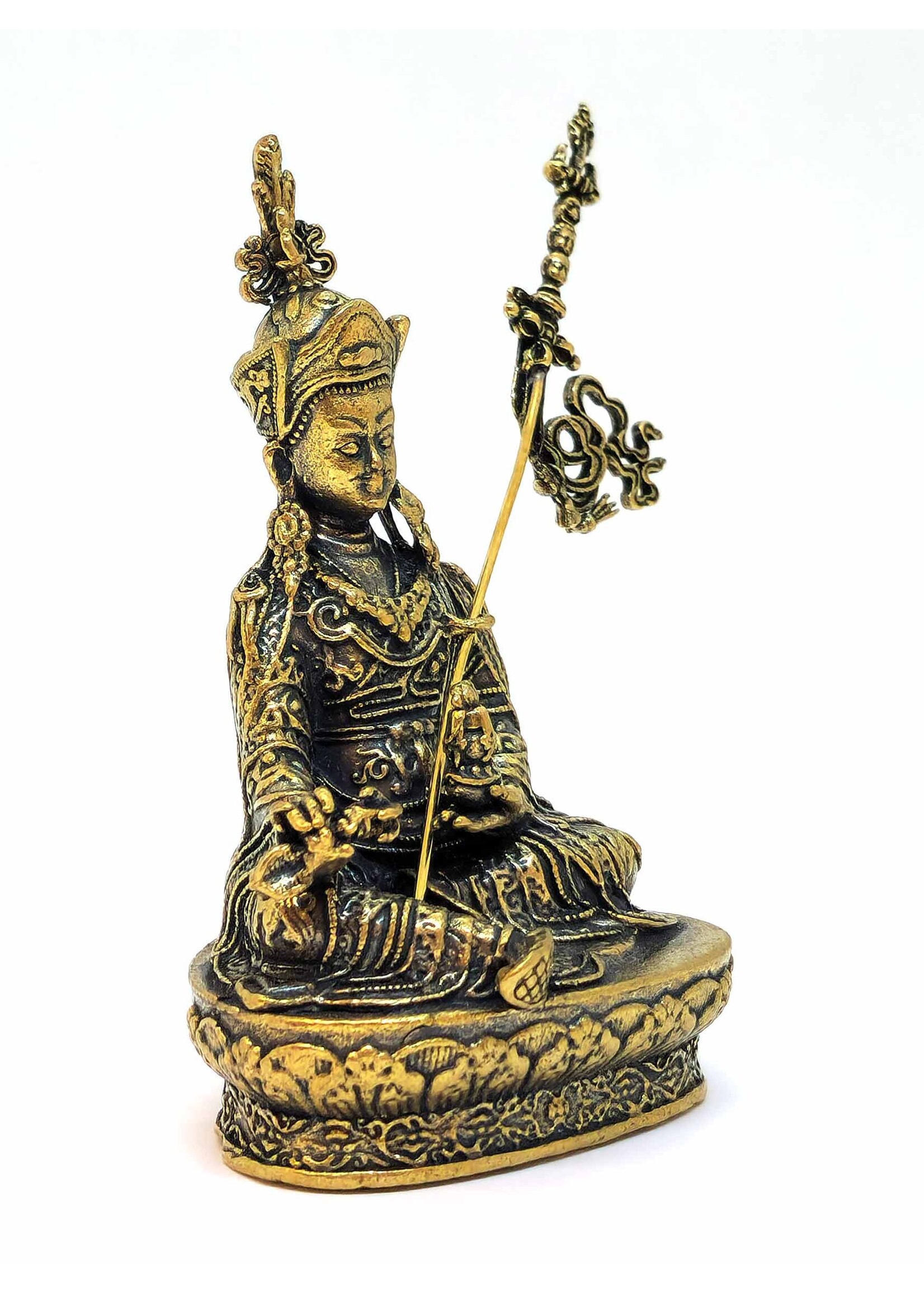 Statue tibétaine de Guru Rinpoché en cuivre, Symbole de sagesse et de protection, 6,5cm