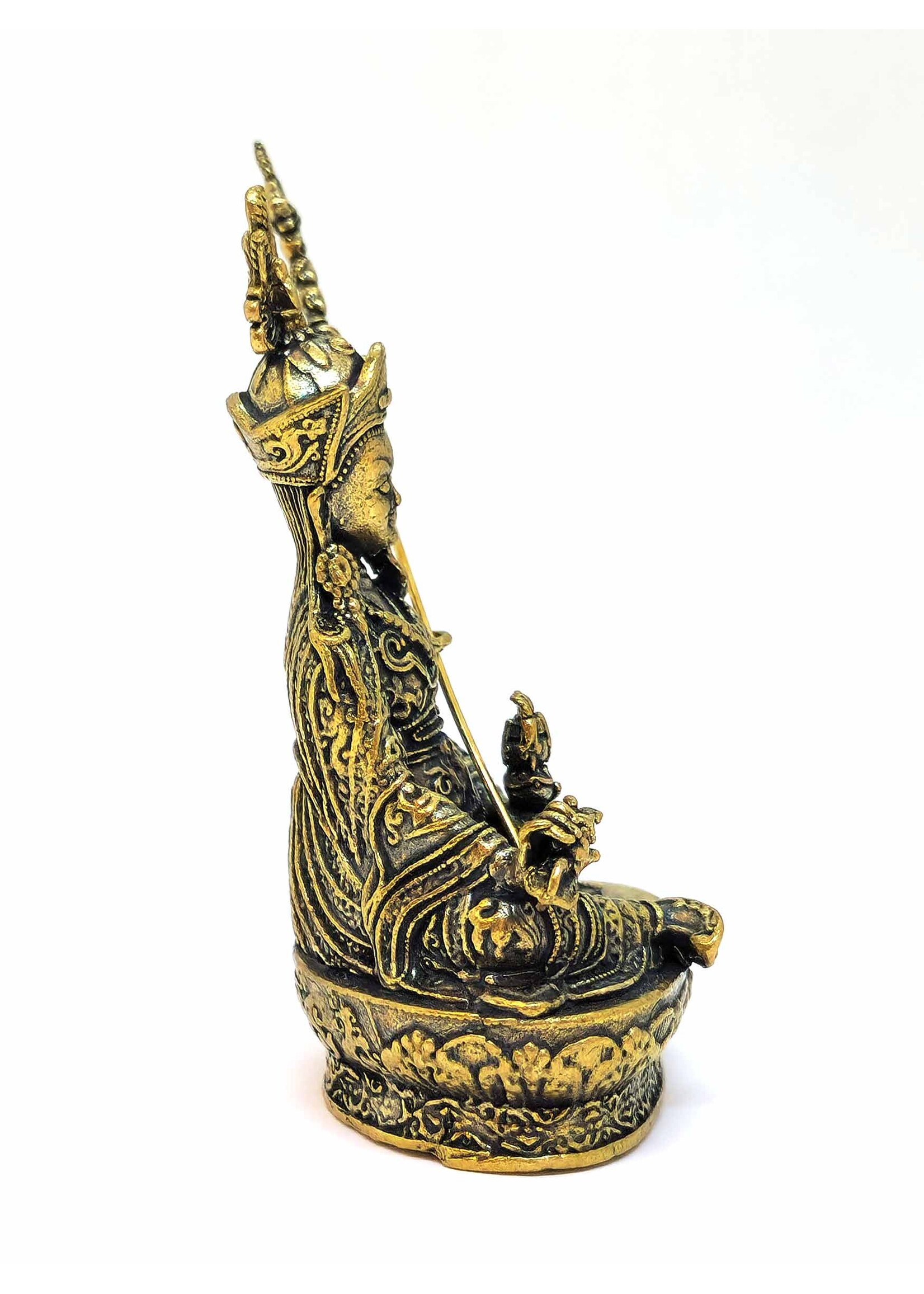 Tibetische Guru Rinpochen Statue aus Kupfer, Symbol der Weisheit und Schutz, 6.5cm