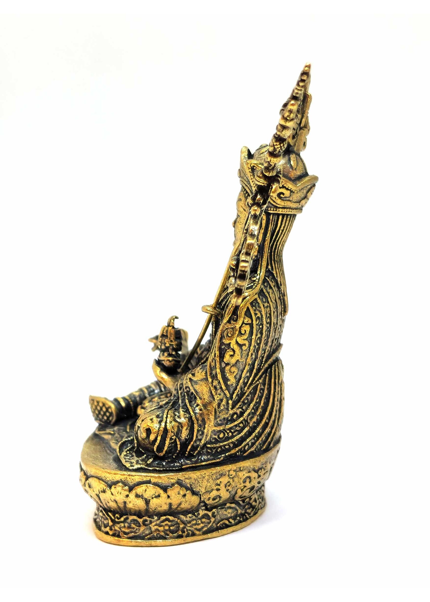 Statue tibétaine de Guru Rinpoché en cuivre, Symbole de sagesse et de protection, 6,5cm