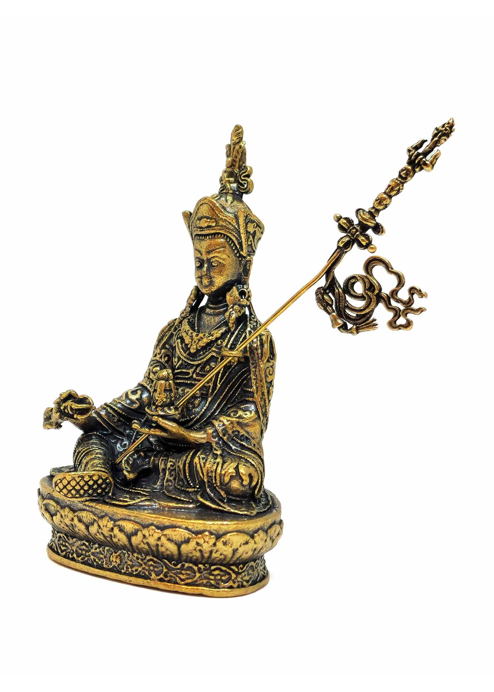 Tibetische Guru Rinpochen Statue aus Kupfer, Symbol der Weisheit und Schutz, 6.5cm