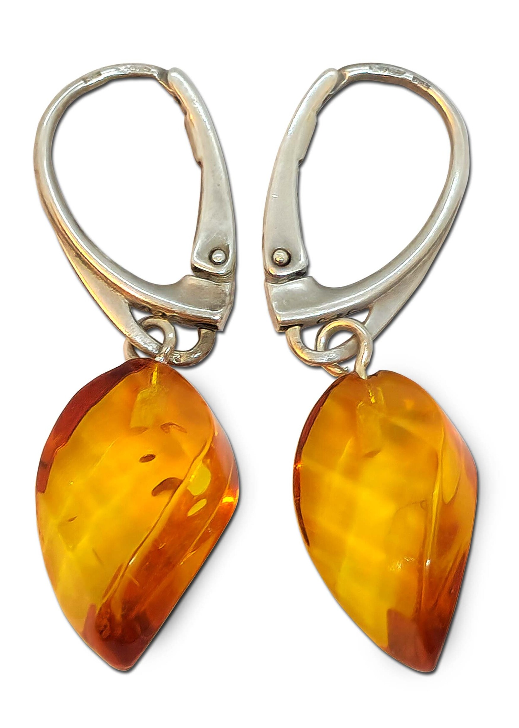 Boucles d’oreilles en ambre et argent 925