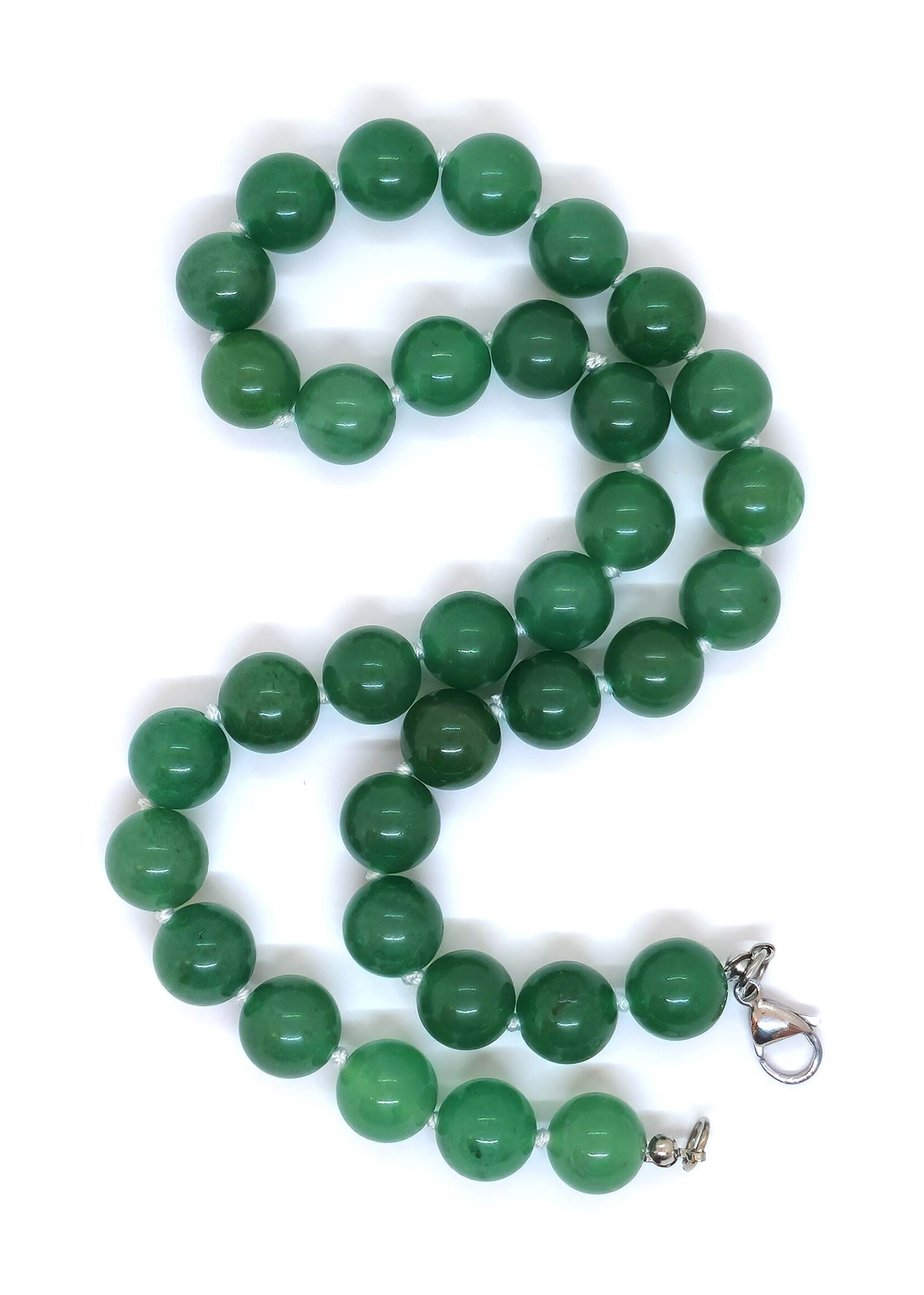 Collana in avventurina con perle da 12 mm, Armonia e naturalezza