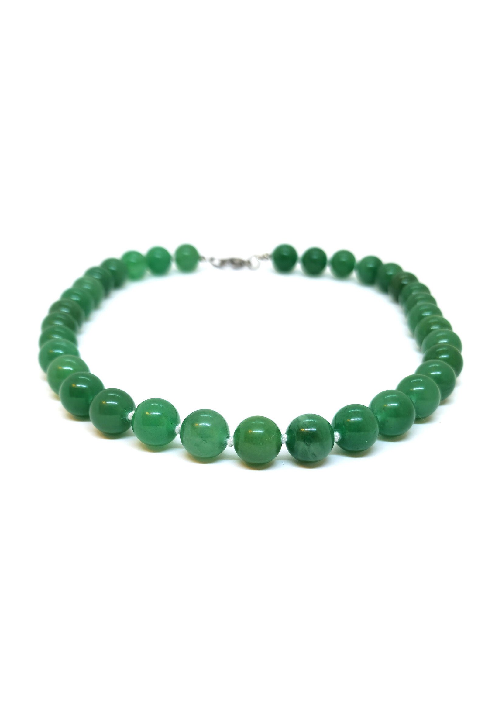 Aventurine Necklace with 12 mm Beads, Calm Elegance and Natural Harmony