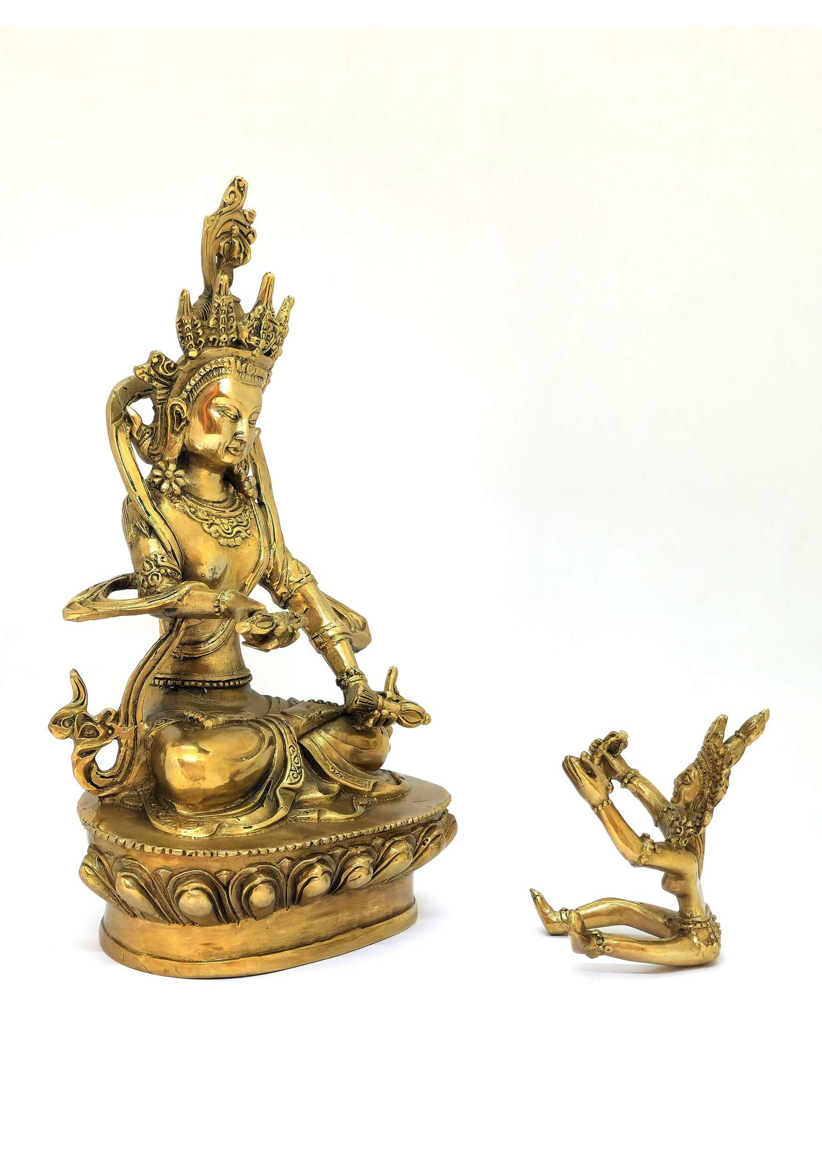 Statua tibetana Dorje Sempa Yab-Yum, Simbolo di purezza, compassione e illuminazione, 19cm