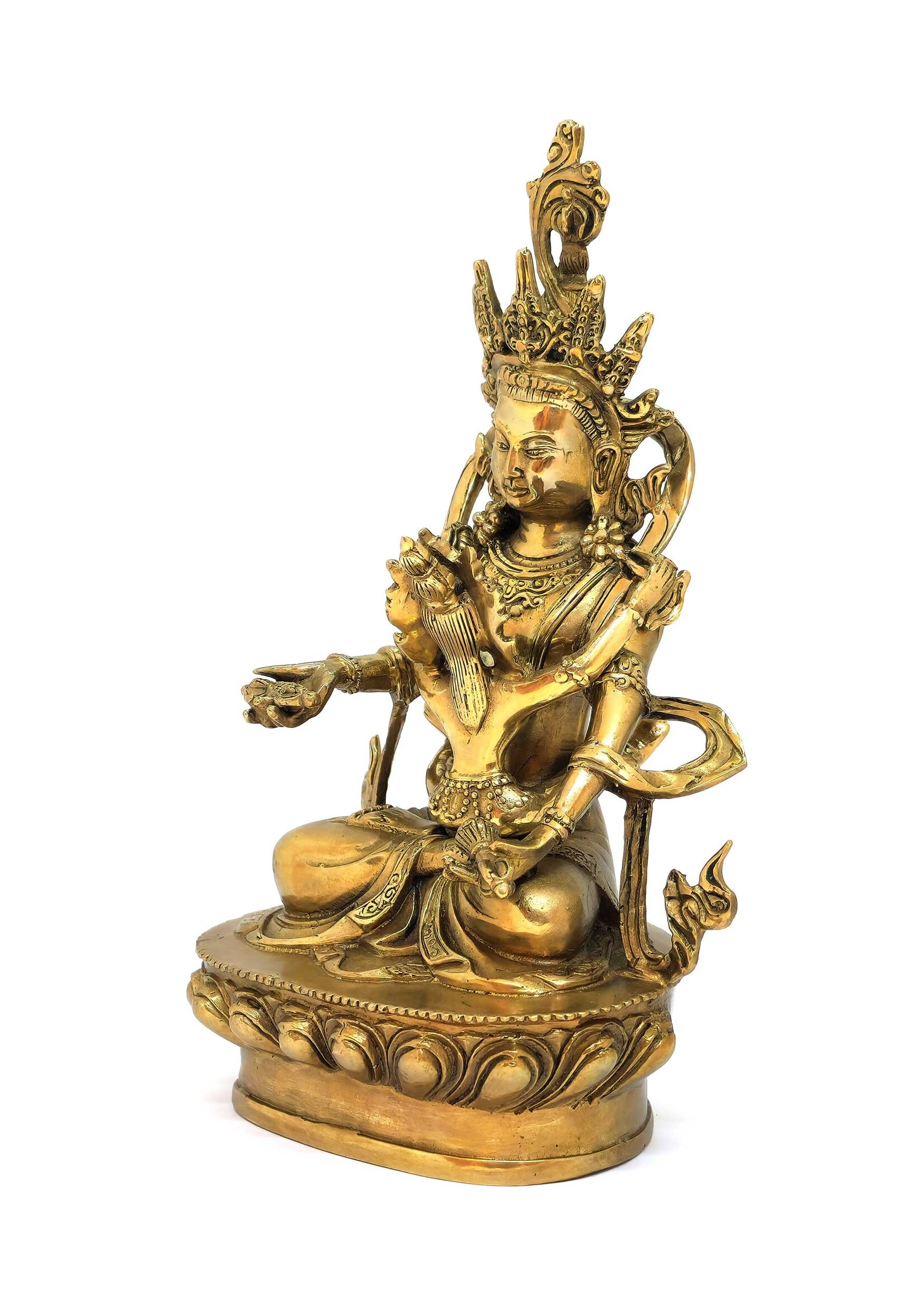 Statue tibétaine Dorje Sempa Yab-Yum, Symbole de pureté, de compassion et d’illumination, 19cm