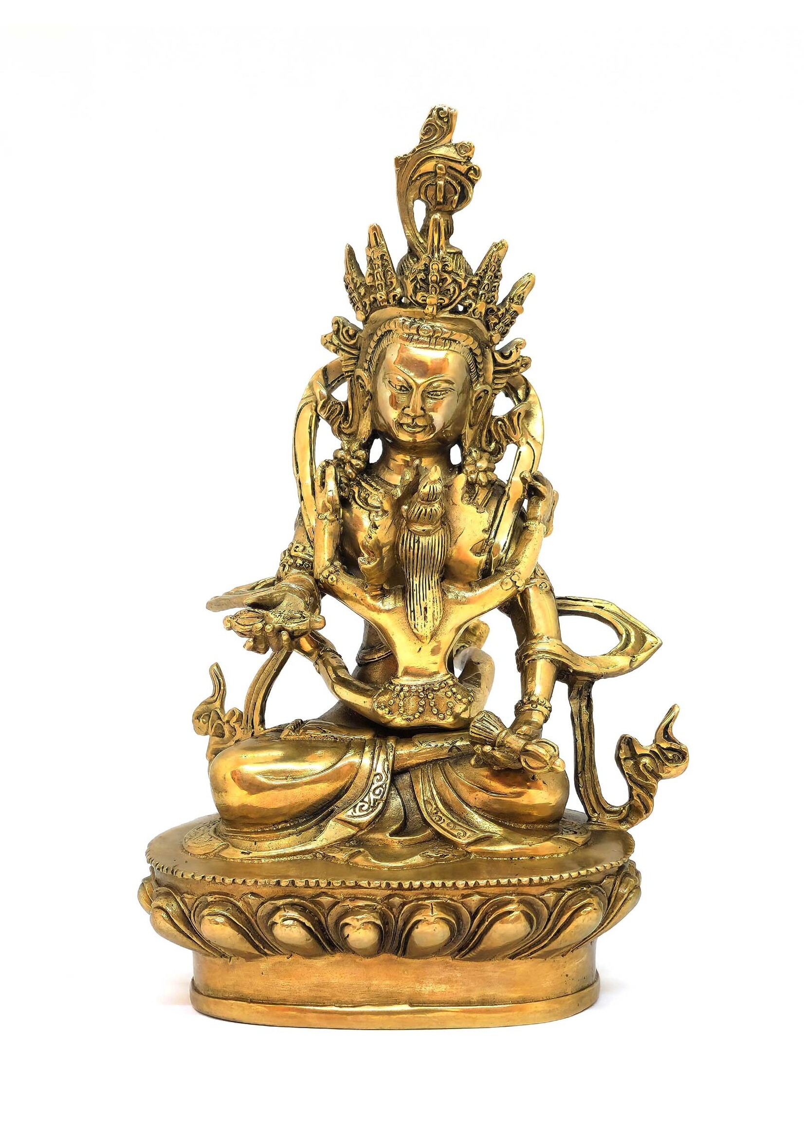 Tibetan Dorje Sempa Yab-Yum Statue, Symbol of Purity, Compassion and Enlightenment, 19cm