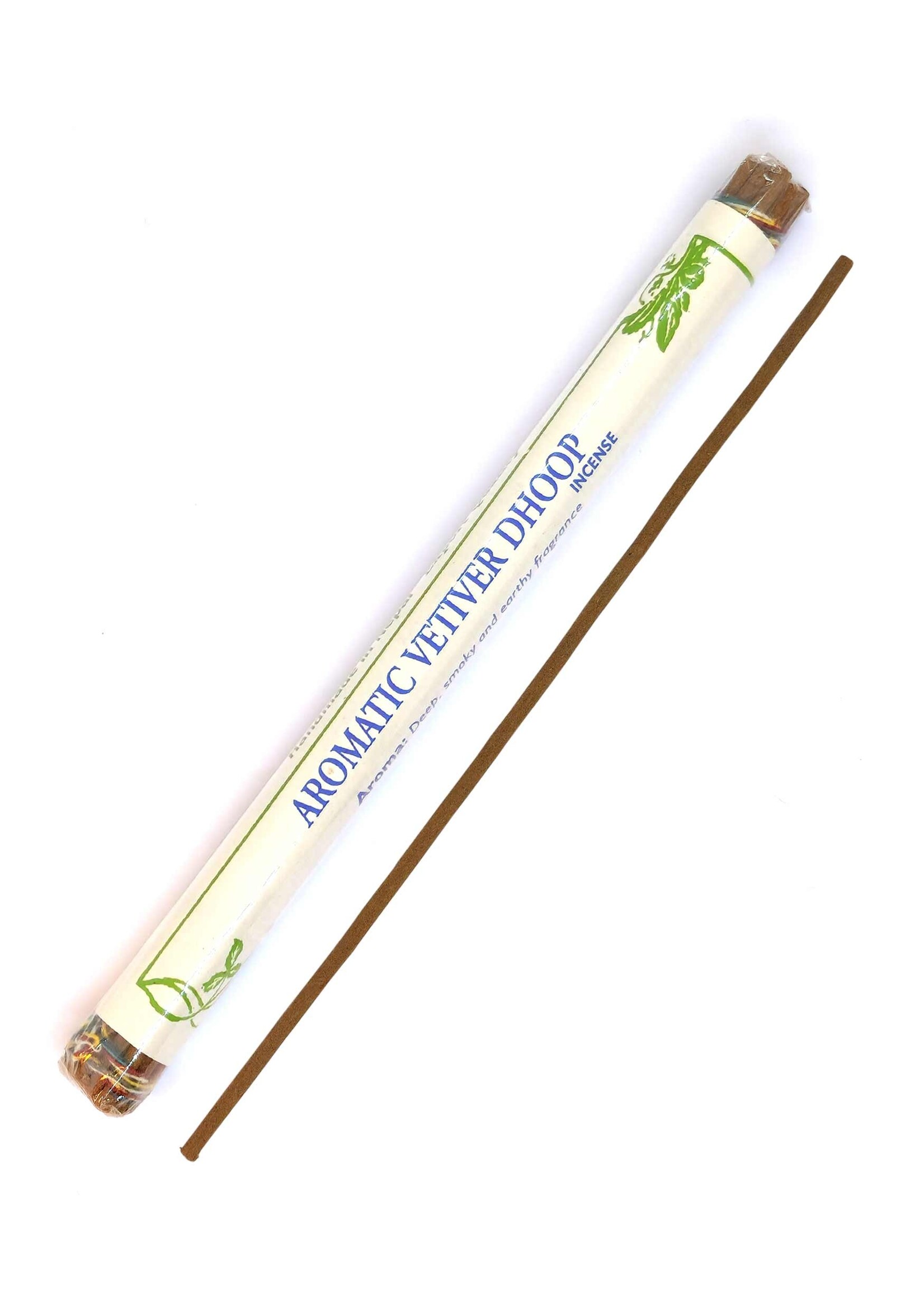 Bâtons d’encens Vetiver Dhoop, Parfum terreux pour la détente, la méditation et l’équilibre intérieur