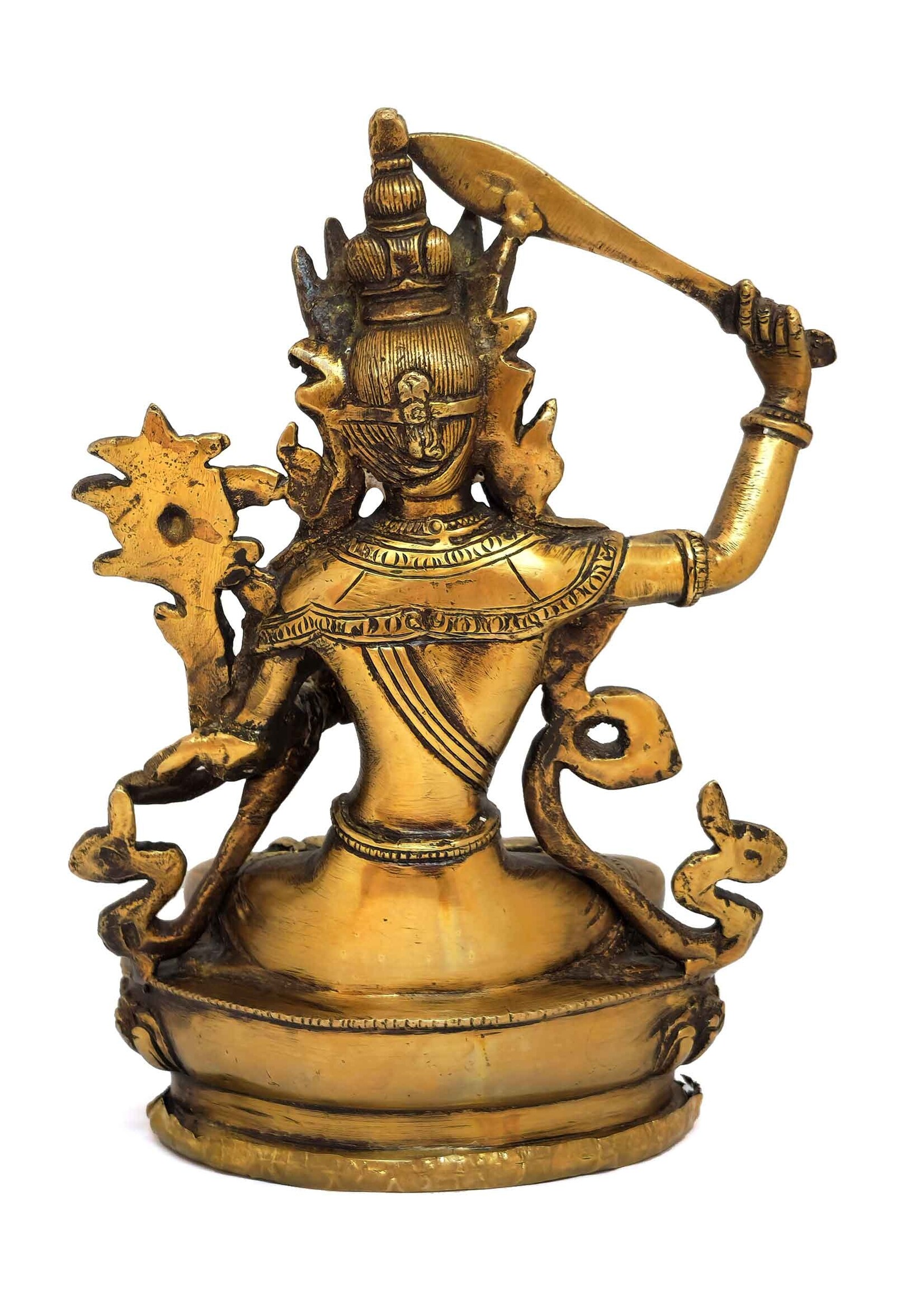 Tibetan Manjushri Statue Handcrafted, 22 cm