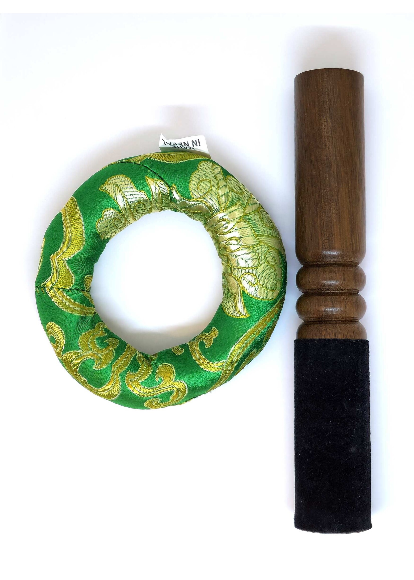 Bol Chantant Tibétain Artisanal "Om Ah Hum Rhi" Mantra, Set 3 Pièces, Ø 14cm, 460–500g