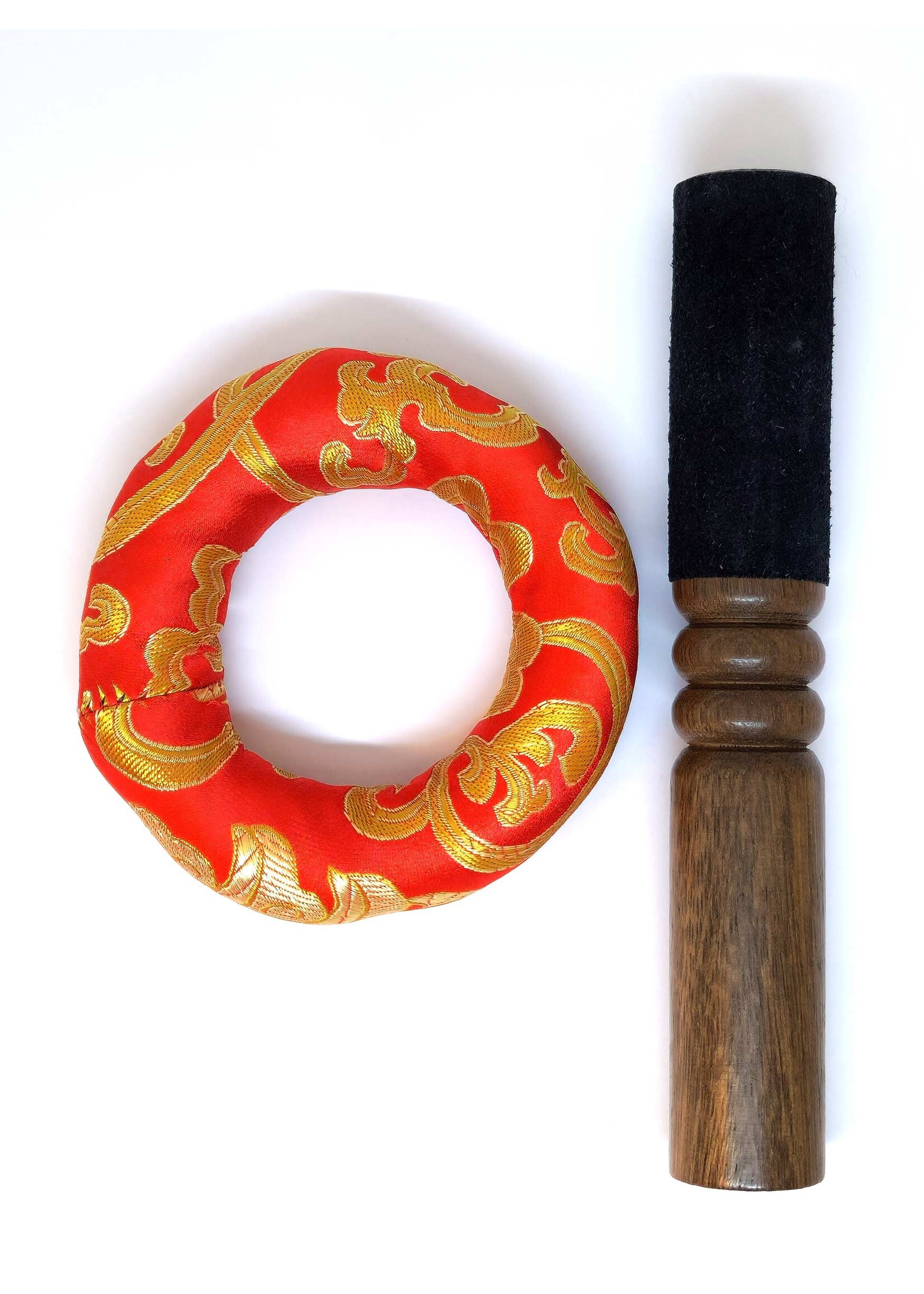 Bol Chantant Tibétain Artisanal "Om Mani Padme Hum" Mantra, Set 3 Pièces, Ø 14cm, 630–670g