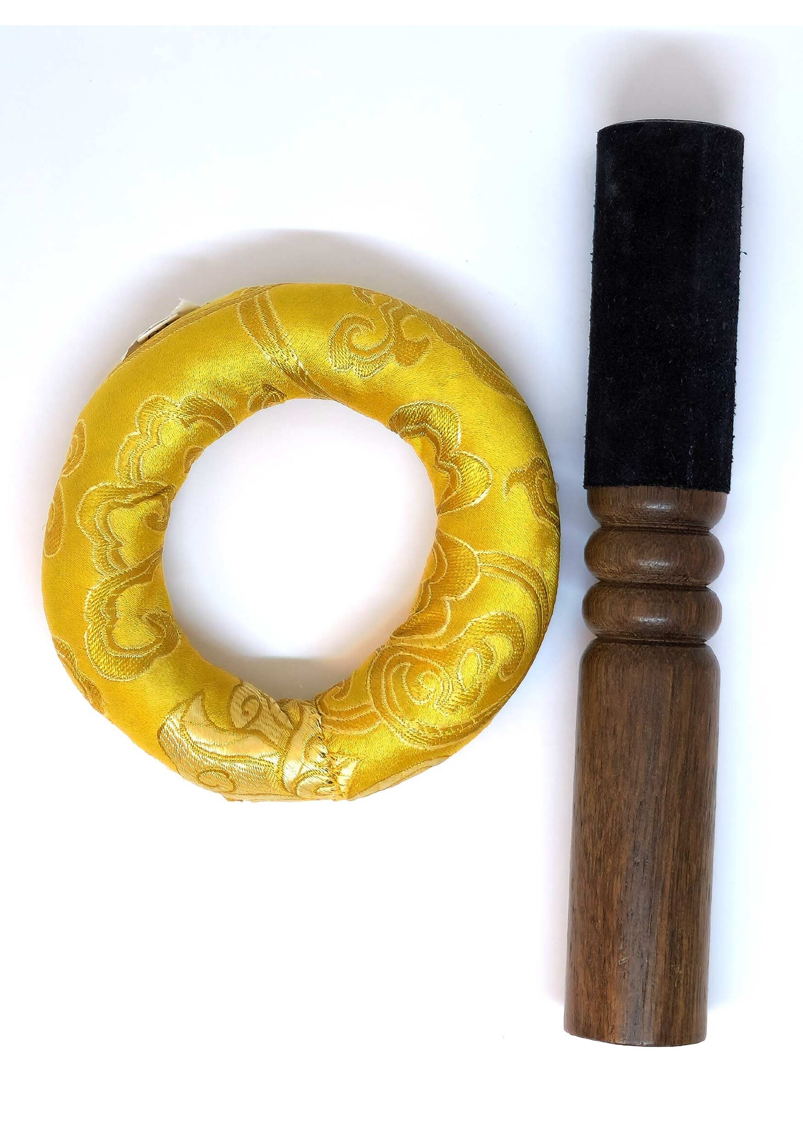 Tibetan Handcrafted Singing Bowl "Om", 3-Piece Set, Ø 13cm, 465g