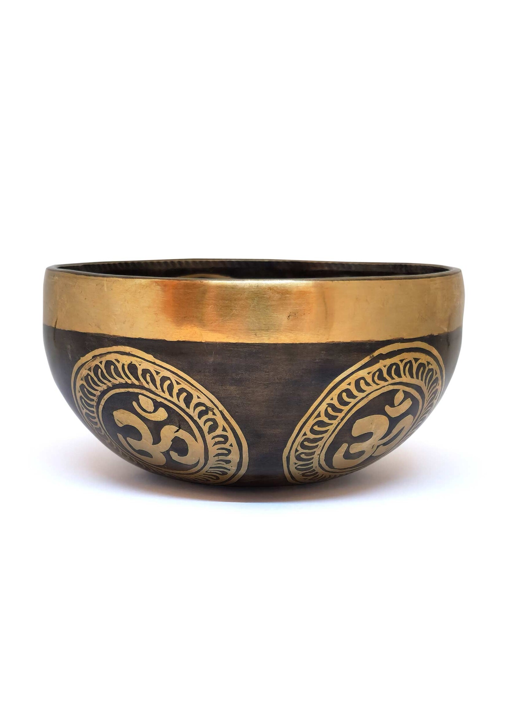 Campana Tibetana Artigianale "Om", Set 3 Pezzi, Ø 13cm, 465g