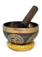 Campana Tibetana Artigianale "Om", Set 3 Pezzi, Ø 13cm, 465g