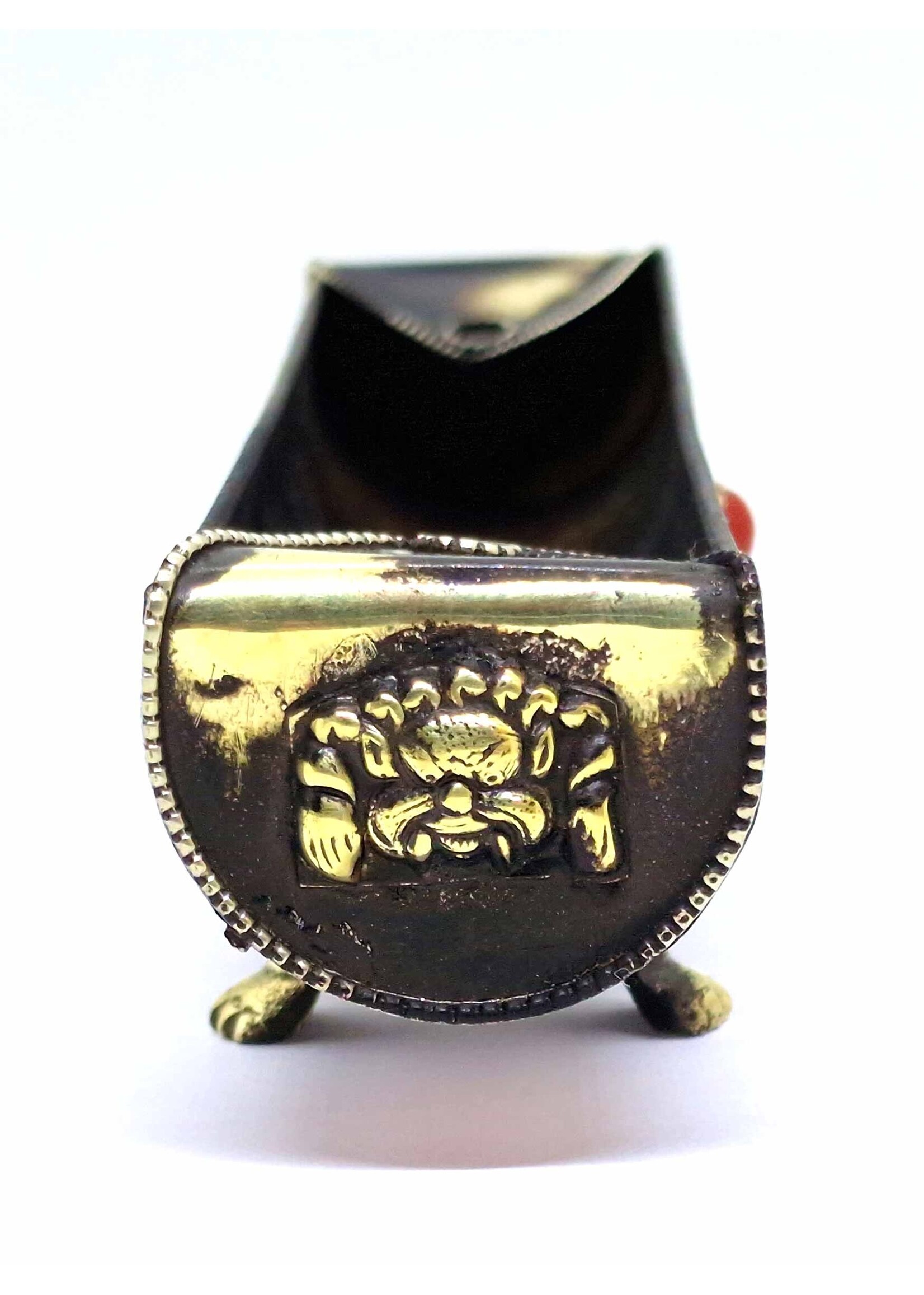 Tibetischer Räucherstäbchenhalter Mani Mantra aus Kupfer