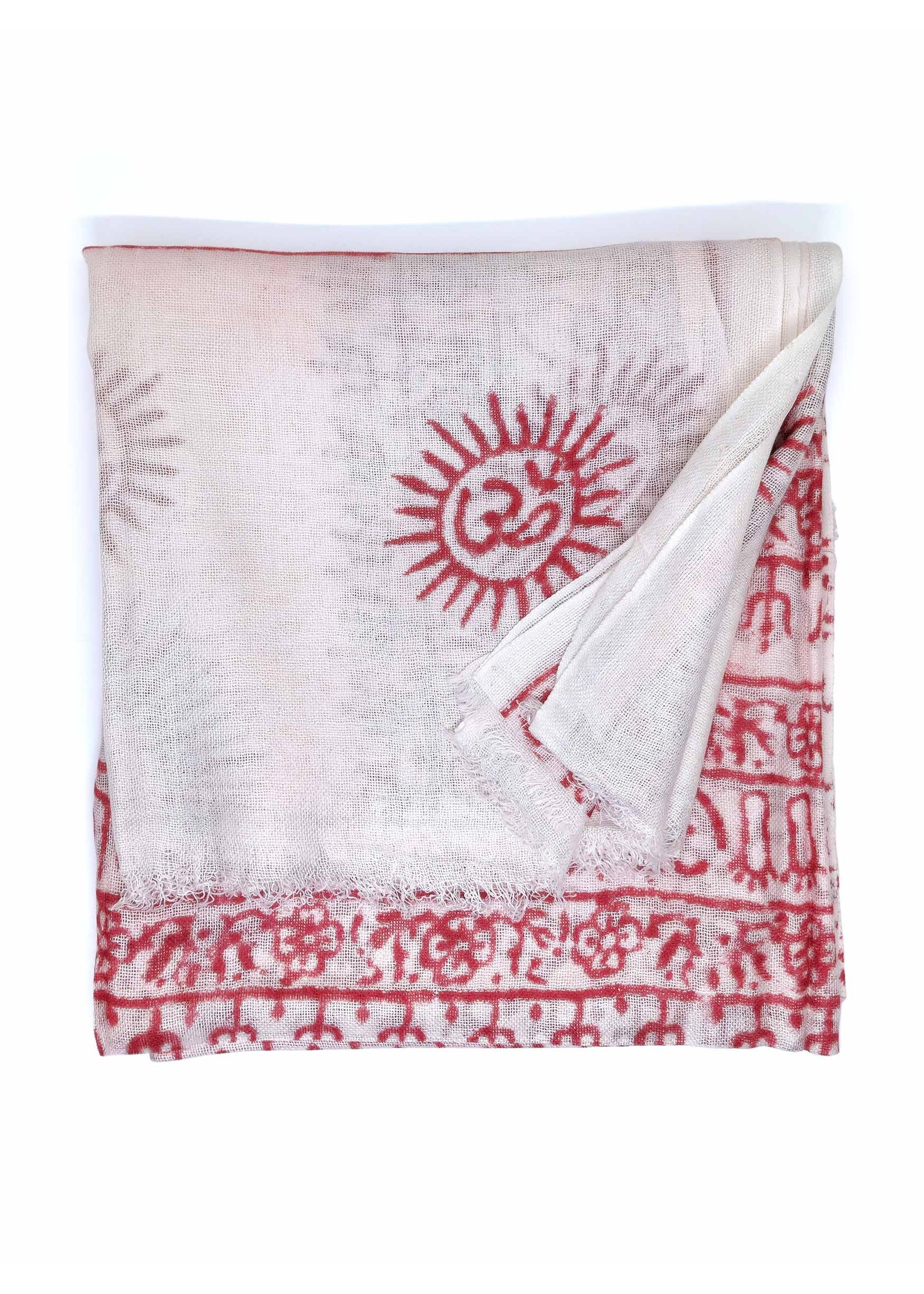 Cotton Scarf with Om Print – Light, Spiritual & Soft for Yoga, Meditation or Everyday Mindfulness