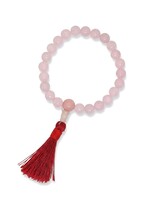 Bracelet Mala de poignet en quartz rose, extensible