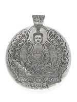 Shakyamuni Buddha Pendant White Metal Handcrafted, 4 cm