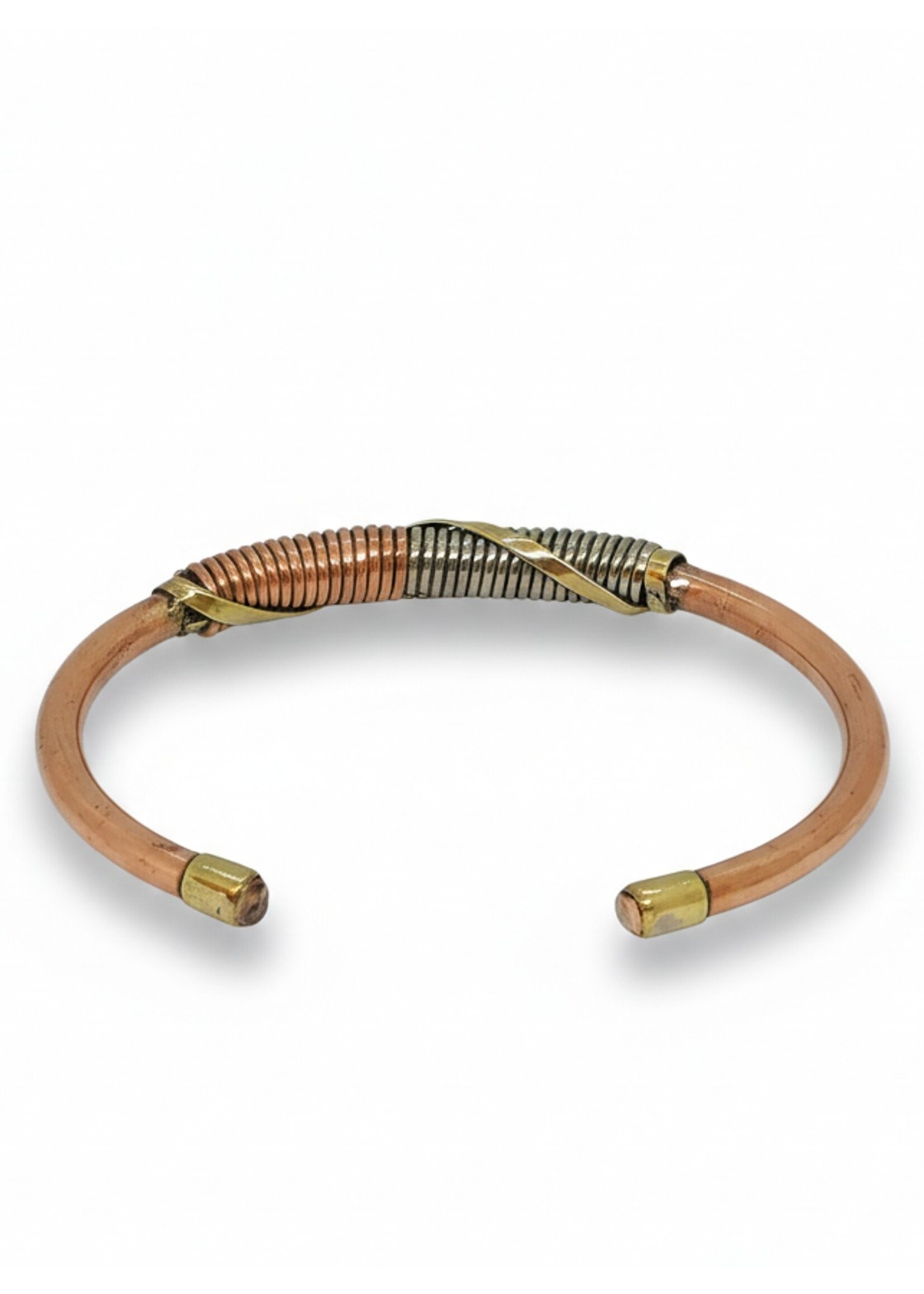 Bracelet Cuivre Kundalini Artisanal, Ajustable, 18 cm