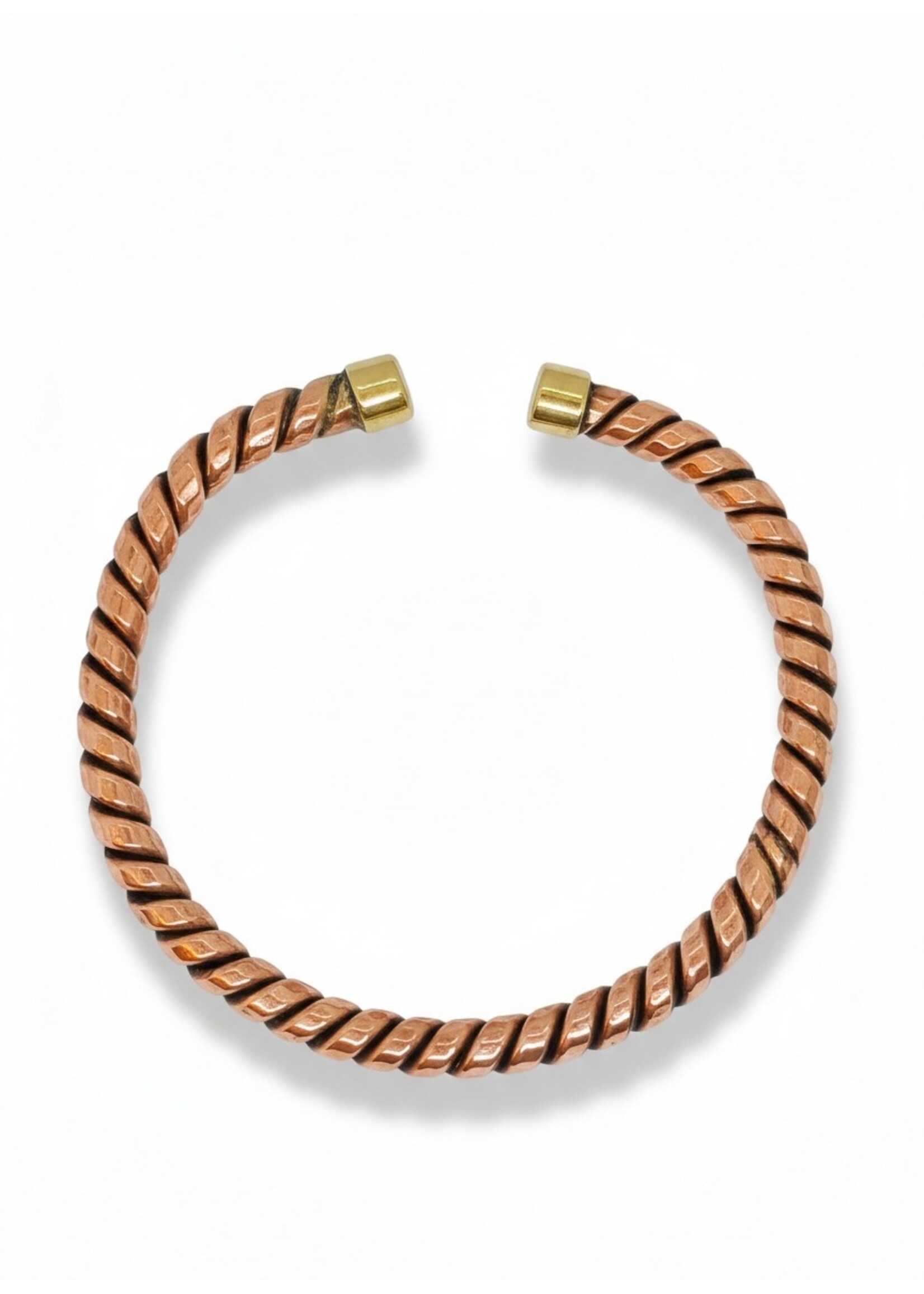 Bracciale Rame Stile Corda Artigianale, Regolabile, 18 cm