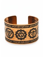 Bracelet Manchette Cuivre Sept Chakras Artisanal, Ajustable
