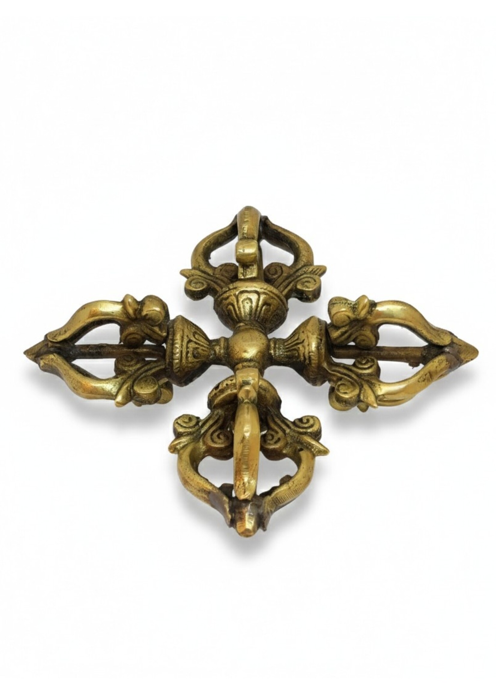 Tibetan Double Dorje Visvavajra Brass, 5 Prongs
