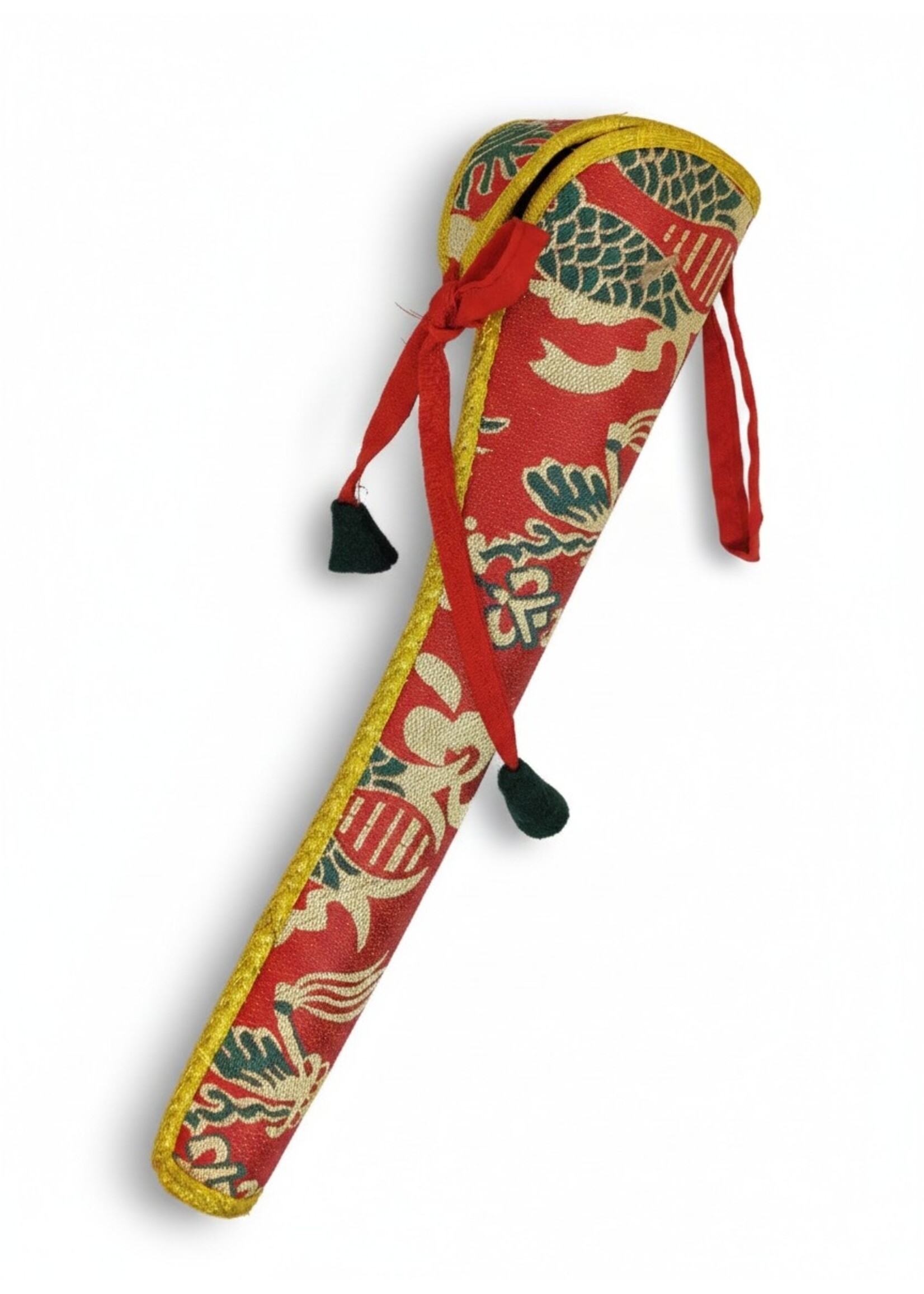 Tibetan Kangling Ritual Horn Resin with Brocade Case