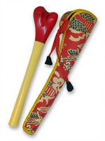 Tibetisches Kangling Ritualhorn aus Harz mit Brokatetui