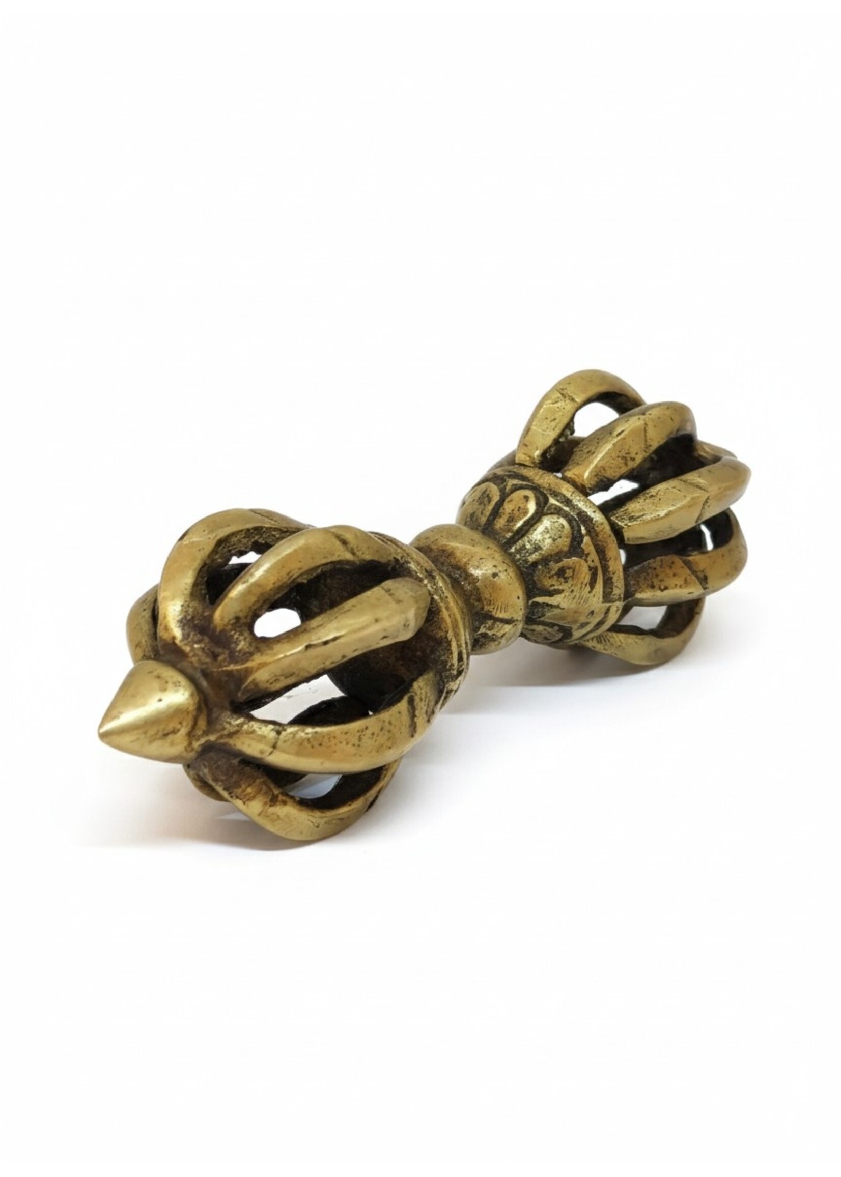 Tibetan Nine-Pronged Vajra Dorje Brass handcrafted