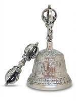 Campana e Dorje tibetani argentati Set