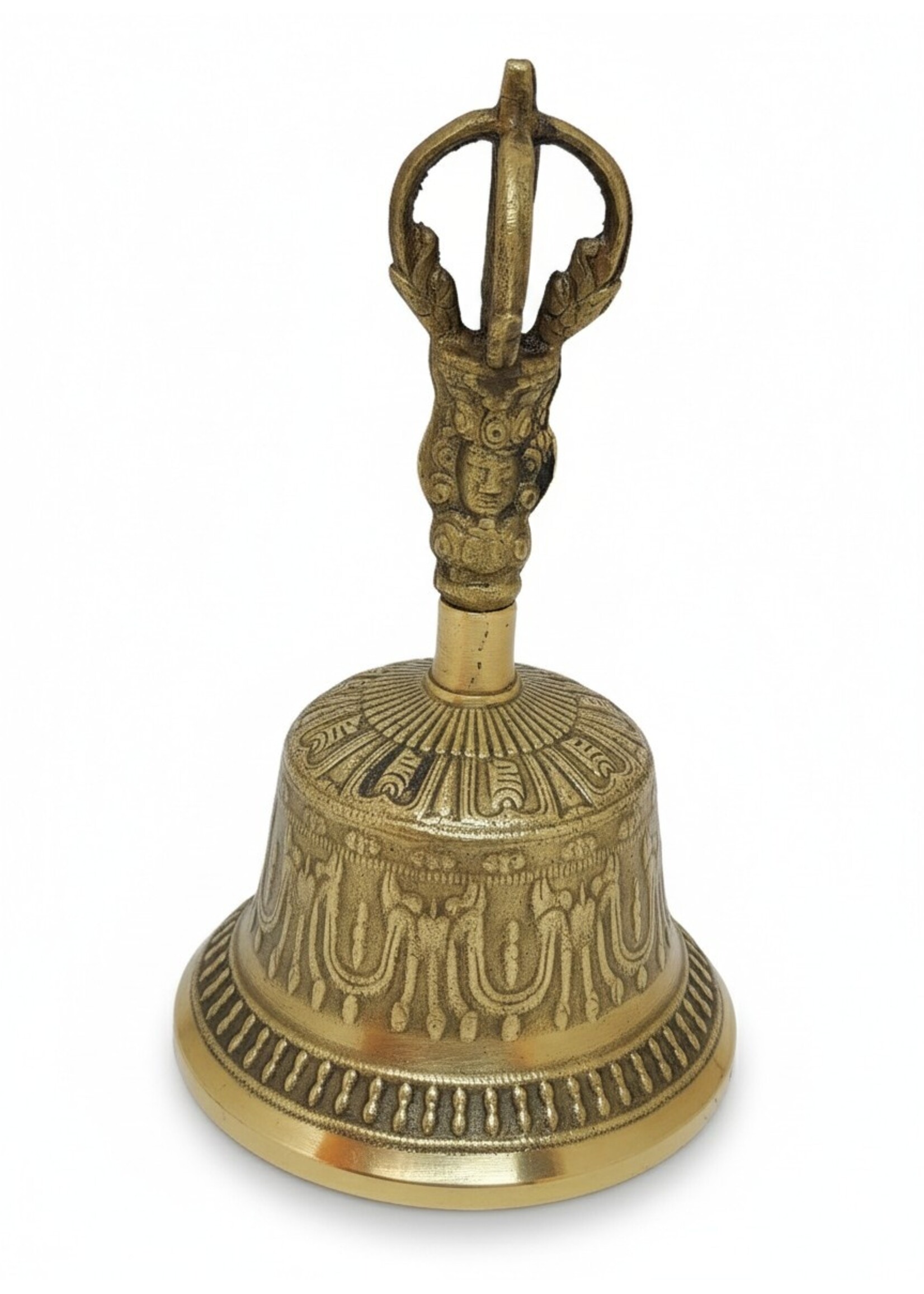 Campana rituale Dorje tibetani ottone grande Set 20cm