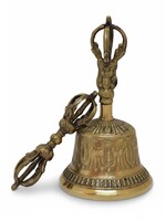 Campana rituale Dorje tibetani ottone grande Set 20cm