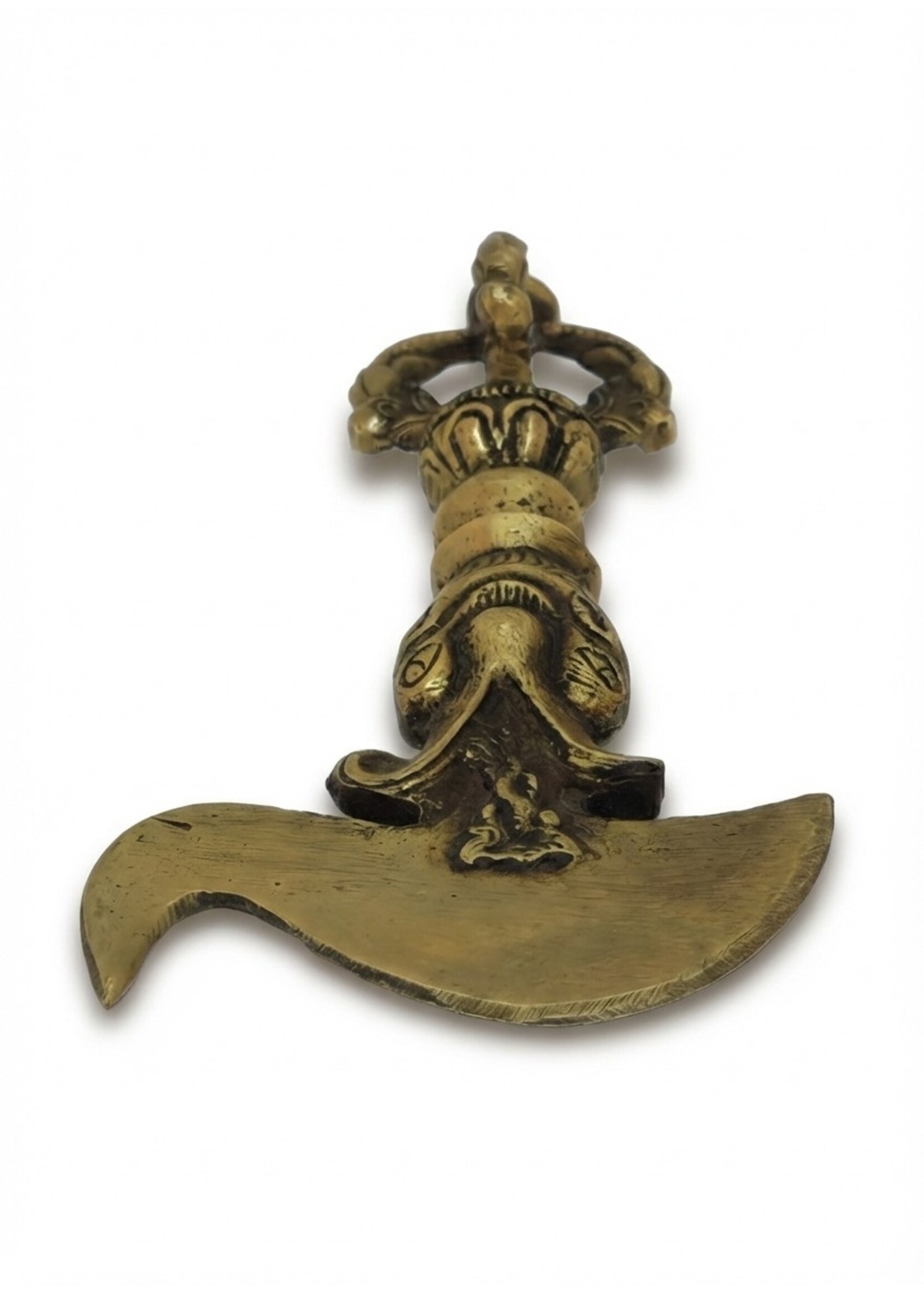 Kartika tibetano Coltello rituale Dorje cinque punte Ottone