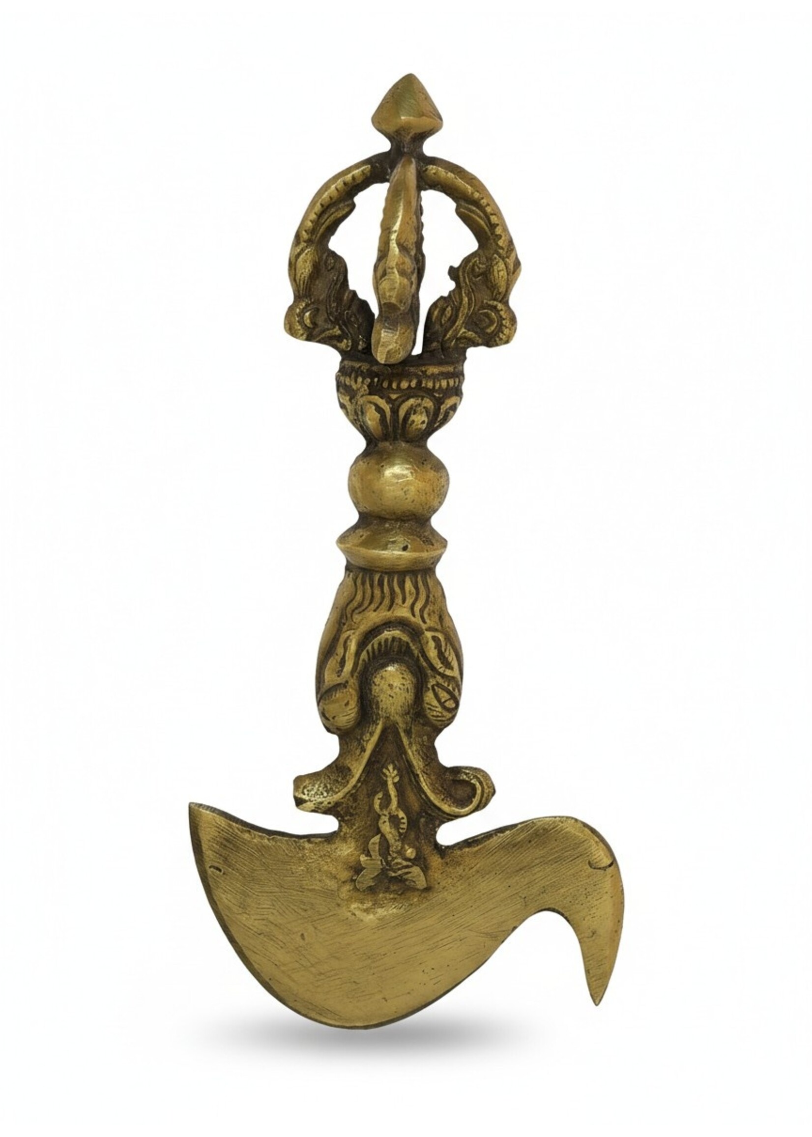 Kartika tibetano Coltello rituale Dorje cinque punte Ottone