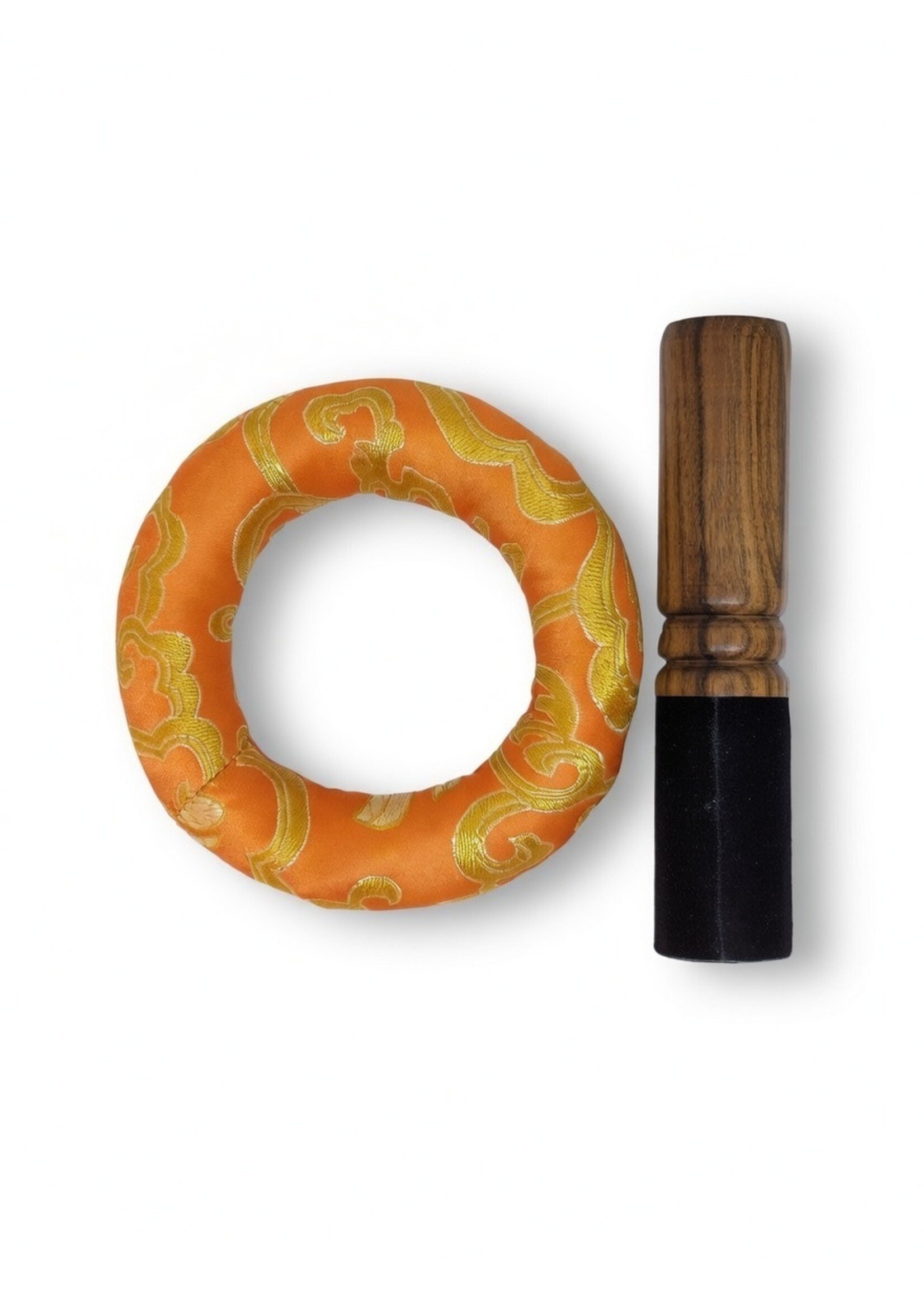 Campana tibetana Set 3 pezzi ottone Mantra Om Mani Padme Hum, Ø 11cm, 490g