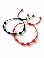 Bracelet porte-bonheur tibétain avec 7 nœuds tressé à la main