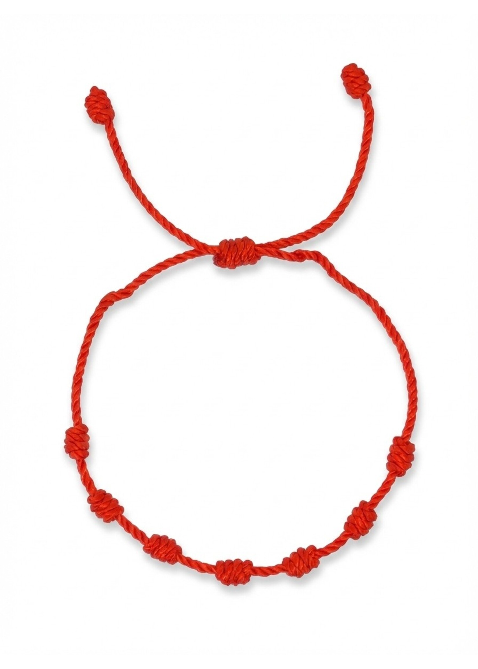 Bracelet porte-bonheur tibétain avec 7 nœuds tressé à la main