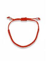 Bracciale portafortuna tibetano rosso intrecciato a mano regolabile