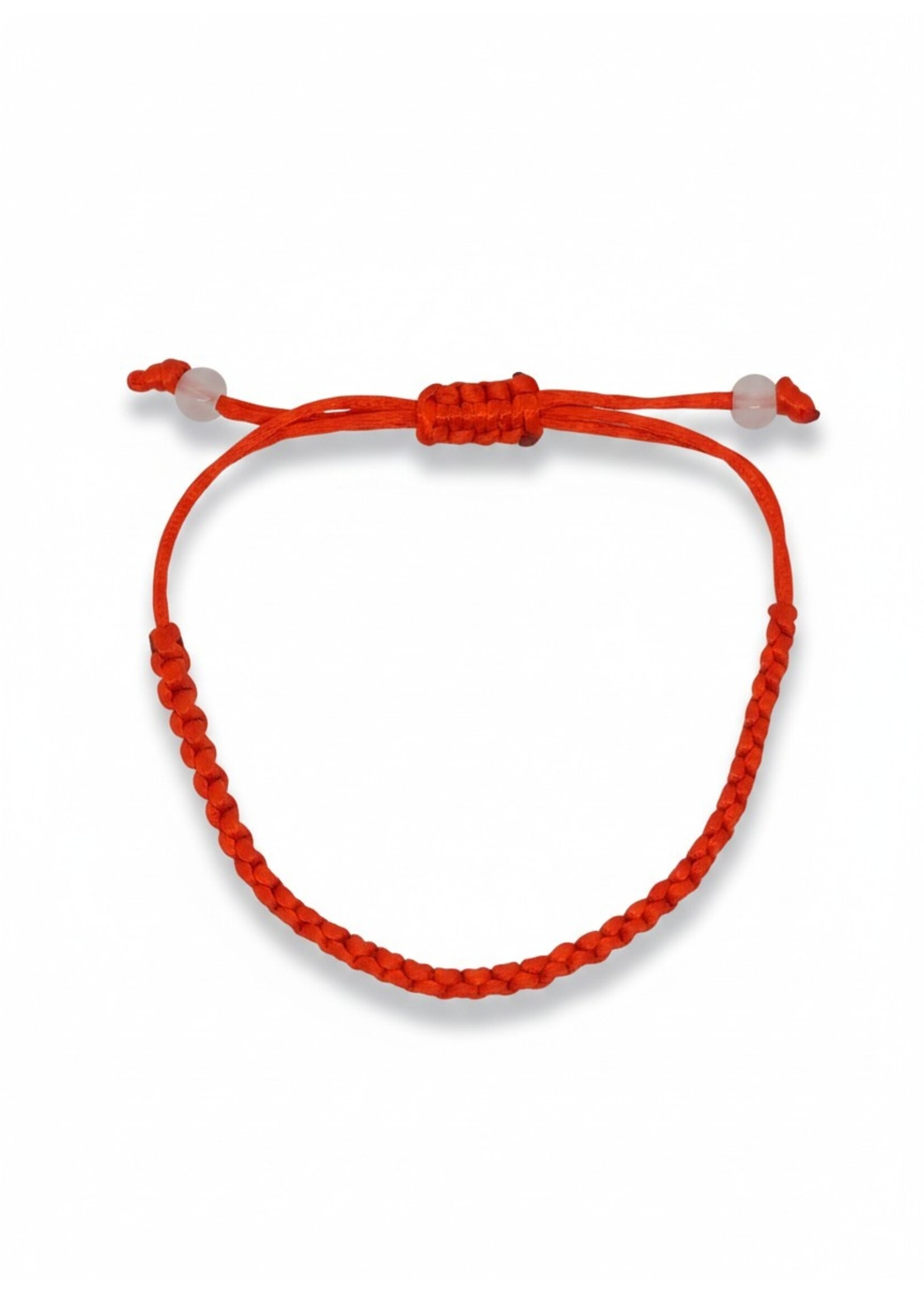 Bracelet porte-bonheur tibétain rouge tressé main ajustable