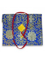 Silk Brocade Sleeve for Book and Laptop handcrafted, blue