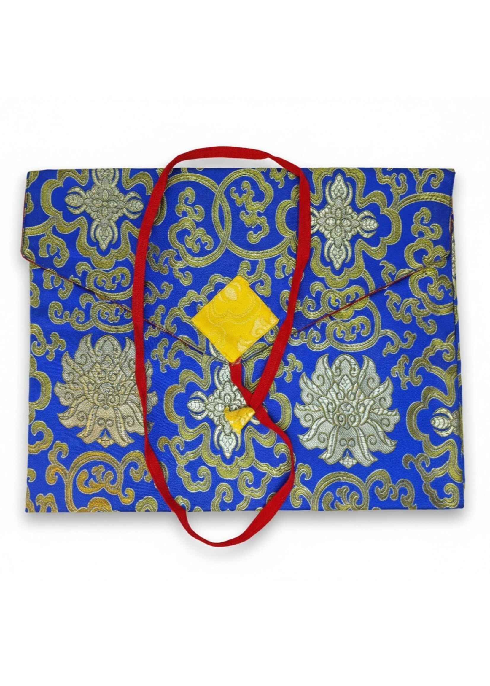 Custodia seta broccato per libro e laptop fatta a mano, blu