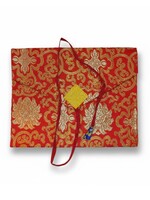 Housse soie brocart pour livre et ordinateur portable faite main, rouge