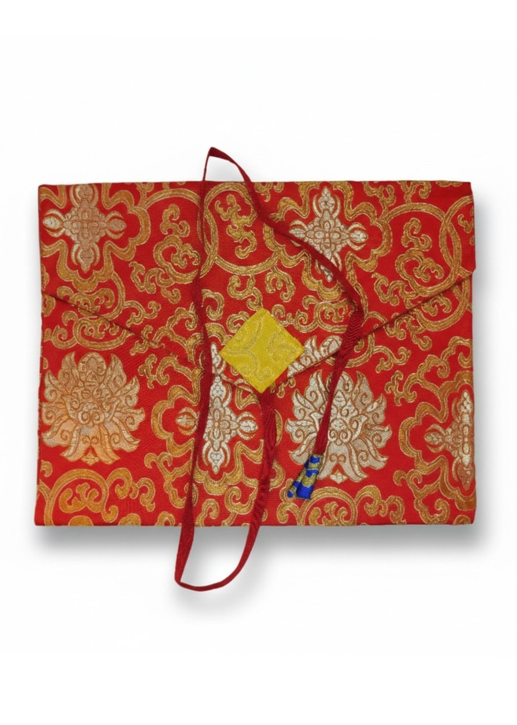 Housse soie brocart pour livre et ordinateur portable faite main, rouge