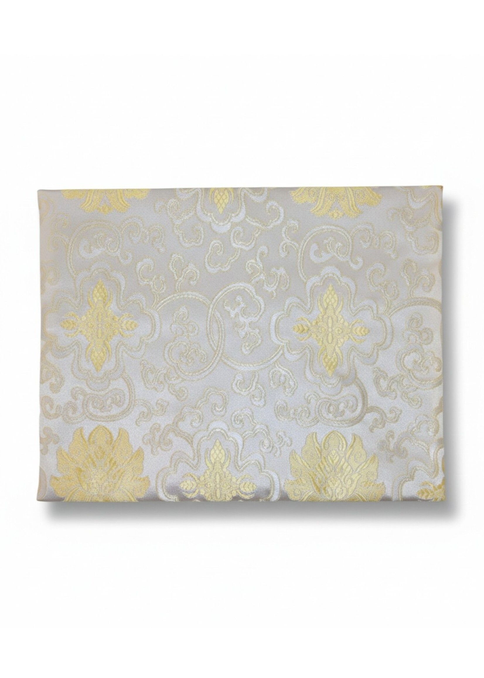 Housse soie brocart pour livre et ordinateur portable faite main, blanche