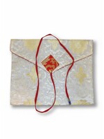 Silk Brocade Sleeve for Book and Laptop handcrafted, white