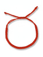 Bracciale portafortuna tibetano intrecciato rosso regolabile