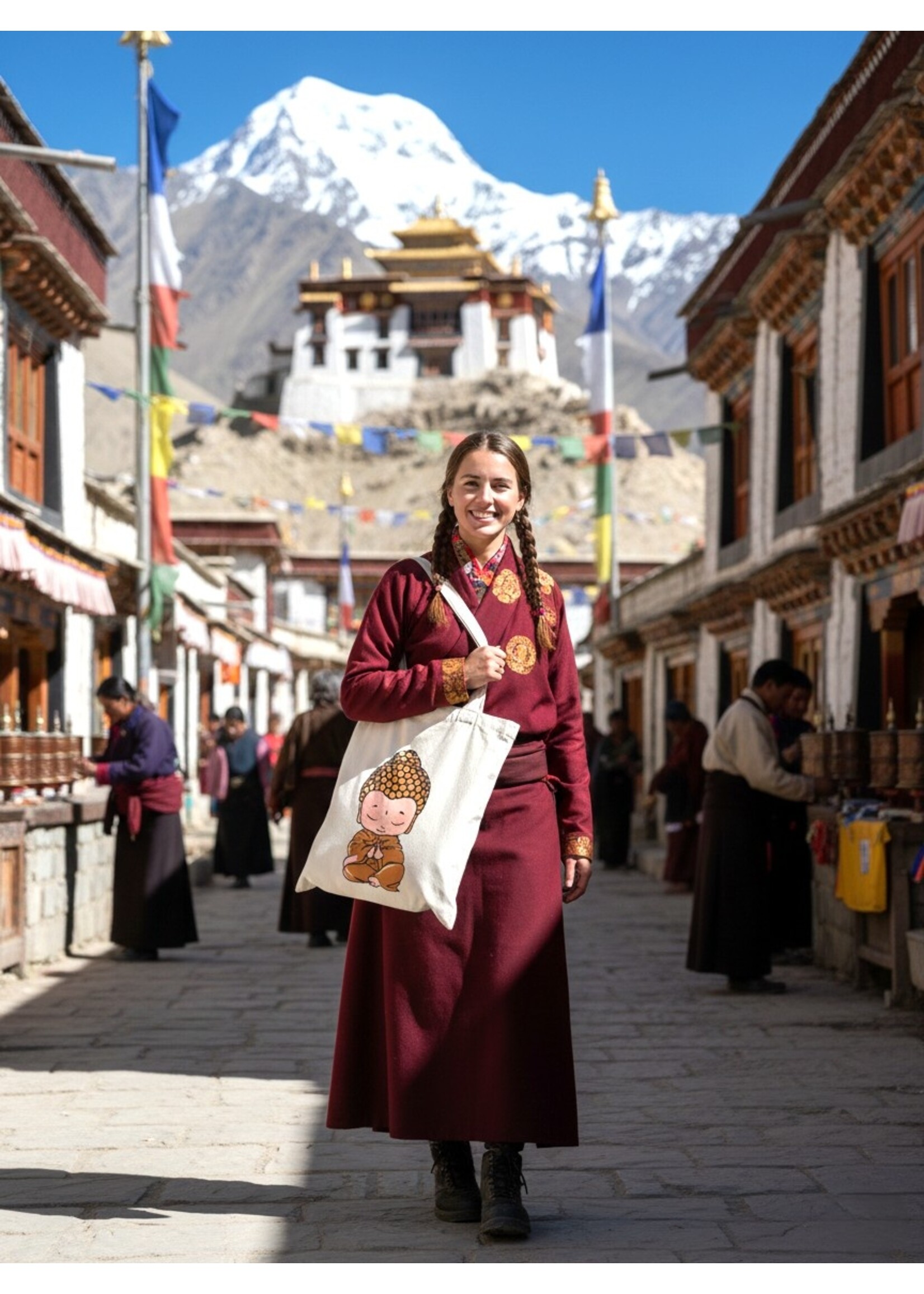 Stofftasche aus Baumwolle kleiner Buddha Meditation