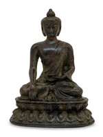 Buddha Shakyamuni Statue Copper Vintage Dark Brown