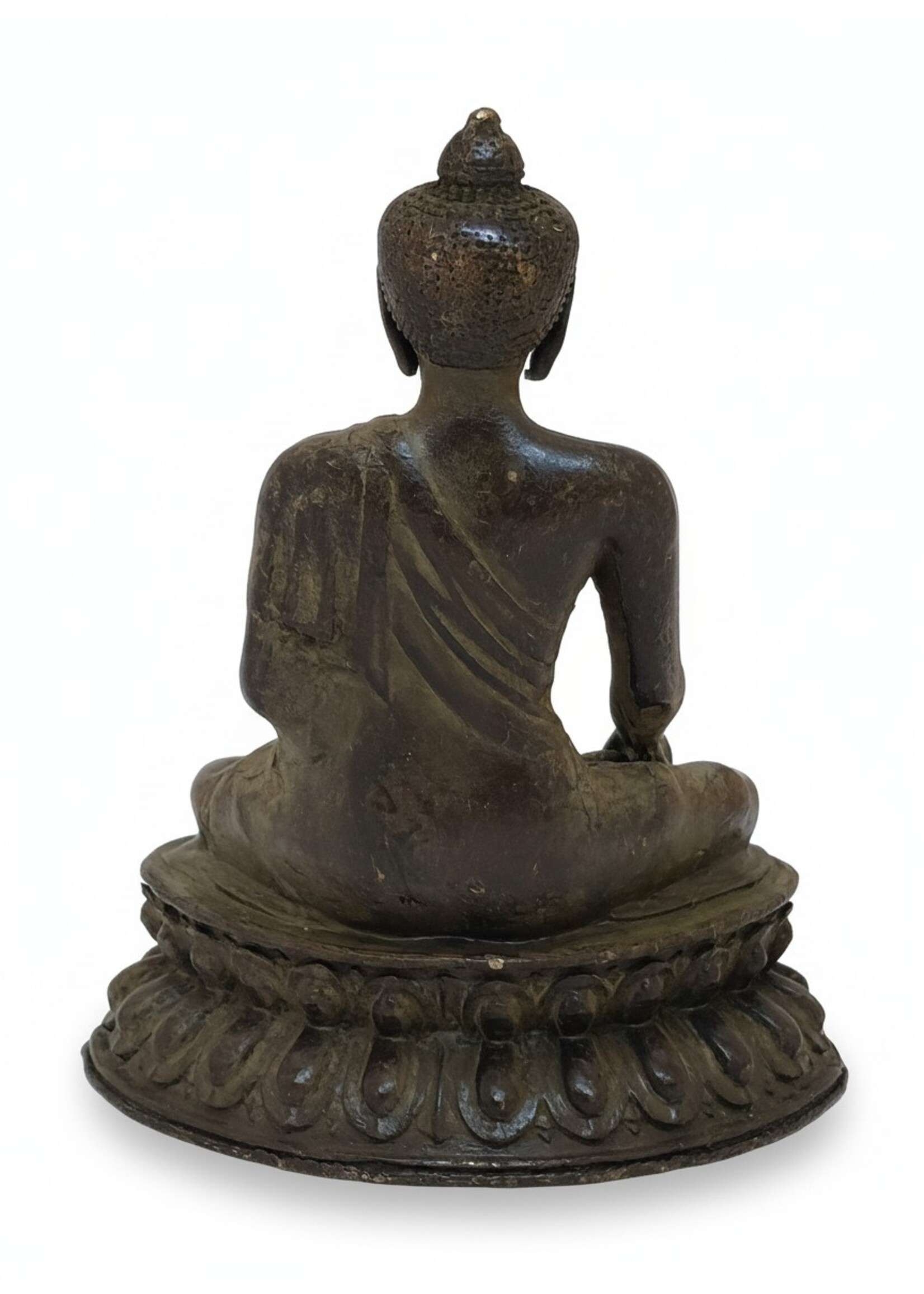 Buddha Shakyamuni Statue Copper Vintage Dark Brown