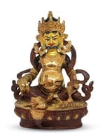 Tibetan Zambala Statue handcrafted Copper Bronze gilded